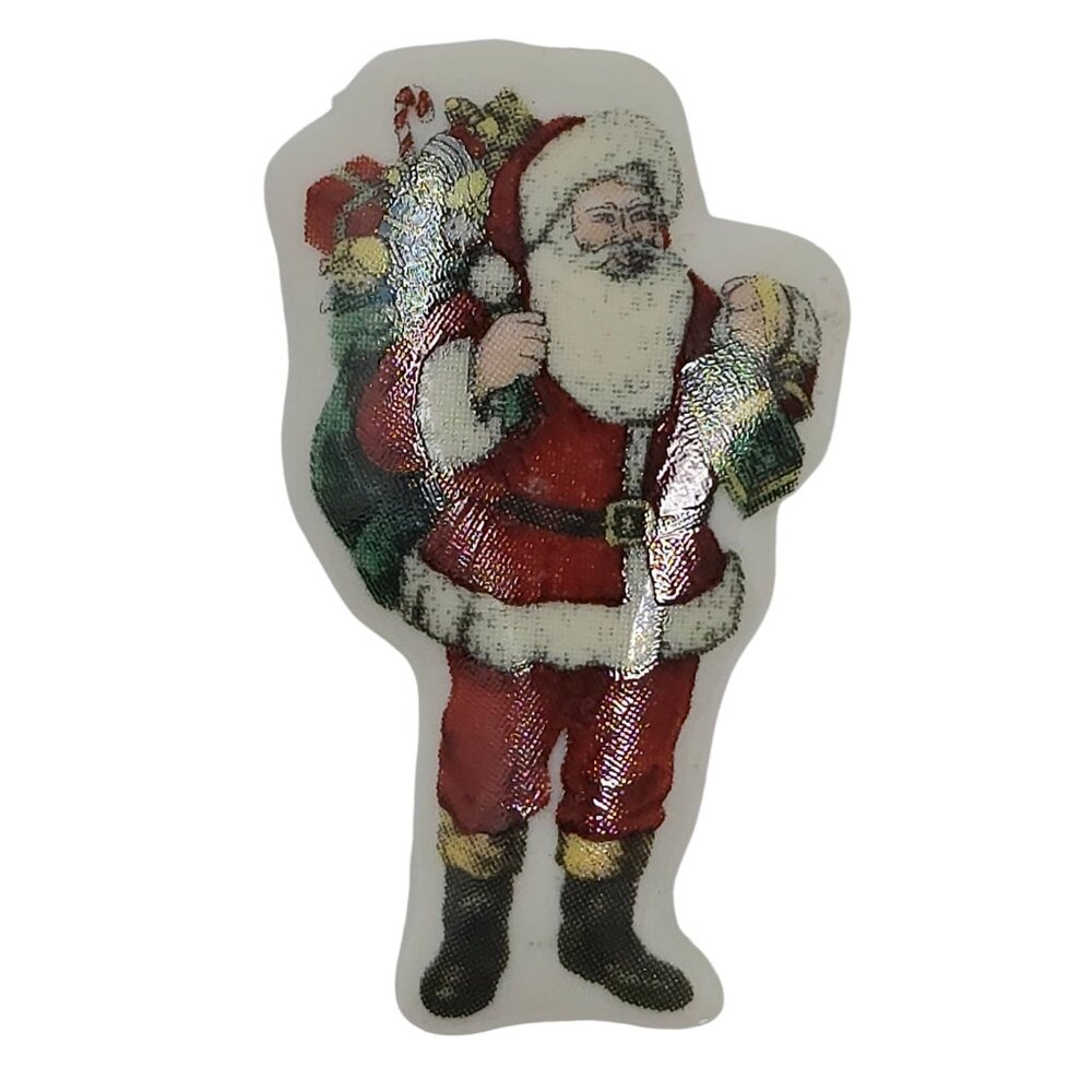 Spode Santa Claus Ceramic Christmas Brooch Pin Handcrafted Holiday